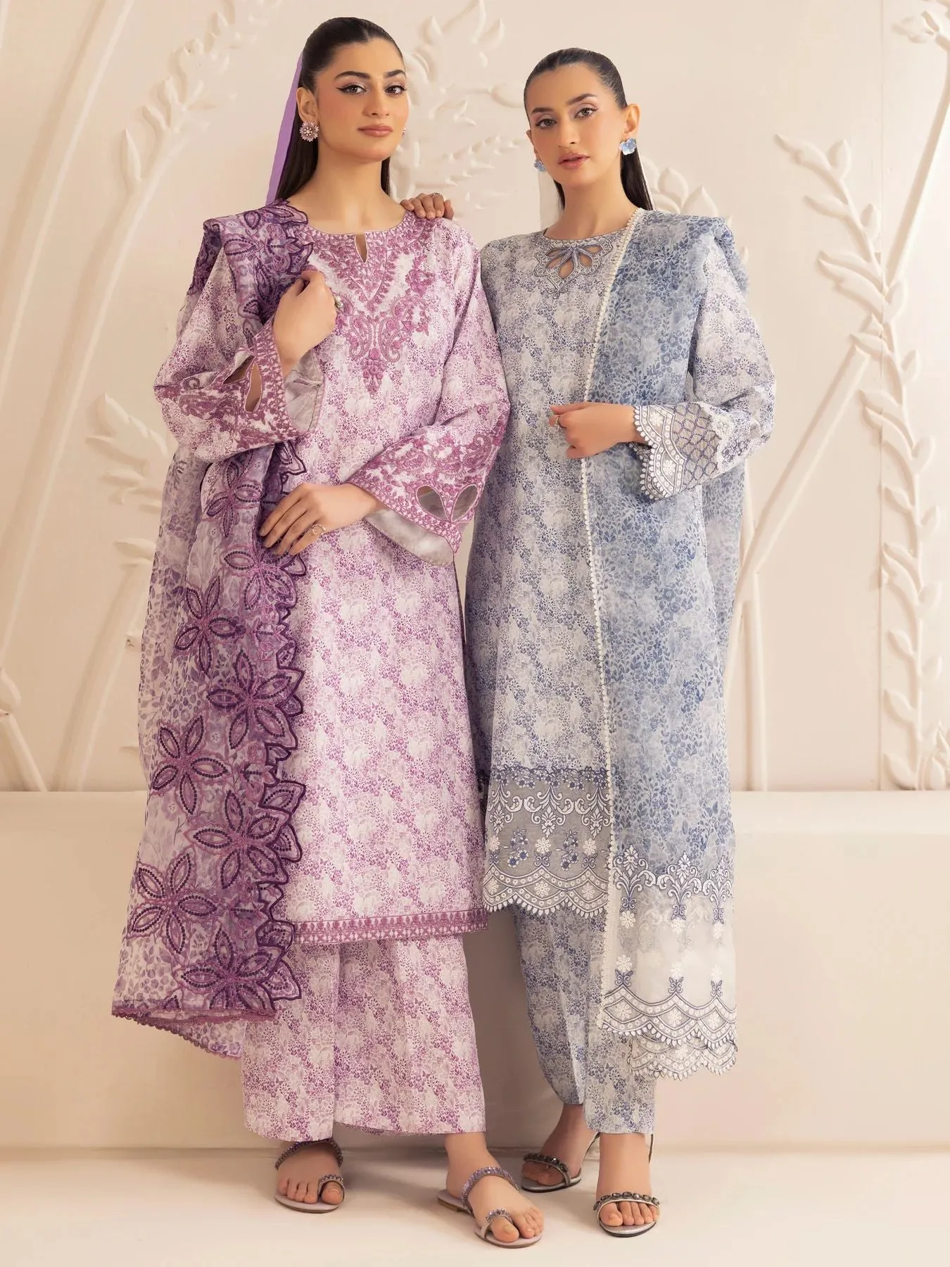 3pc Silk Lawn Printed & Embroidered Suit by Mohagni 03