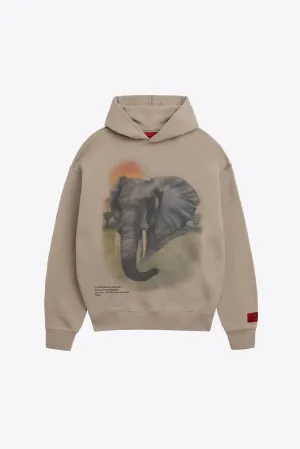 African Forest Elephant Hoodie (Taupe)