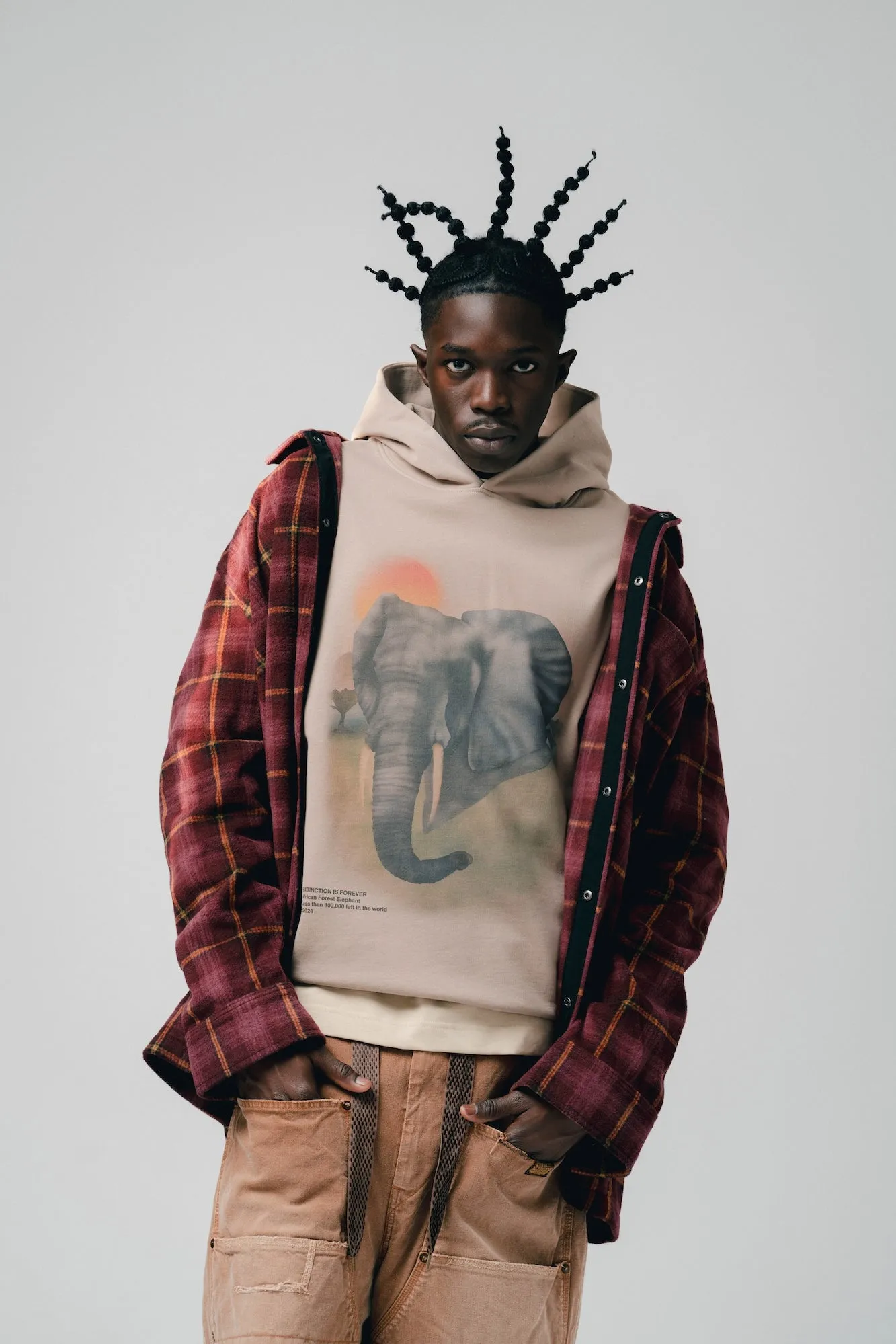 African Forest Elephant Hoodie (Taupe)