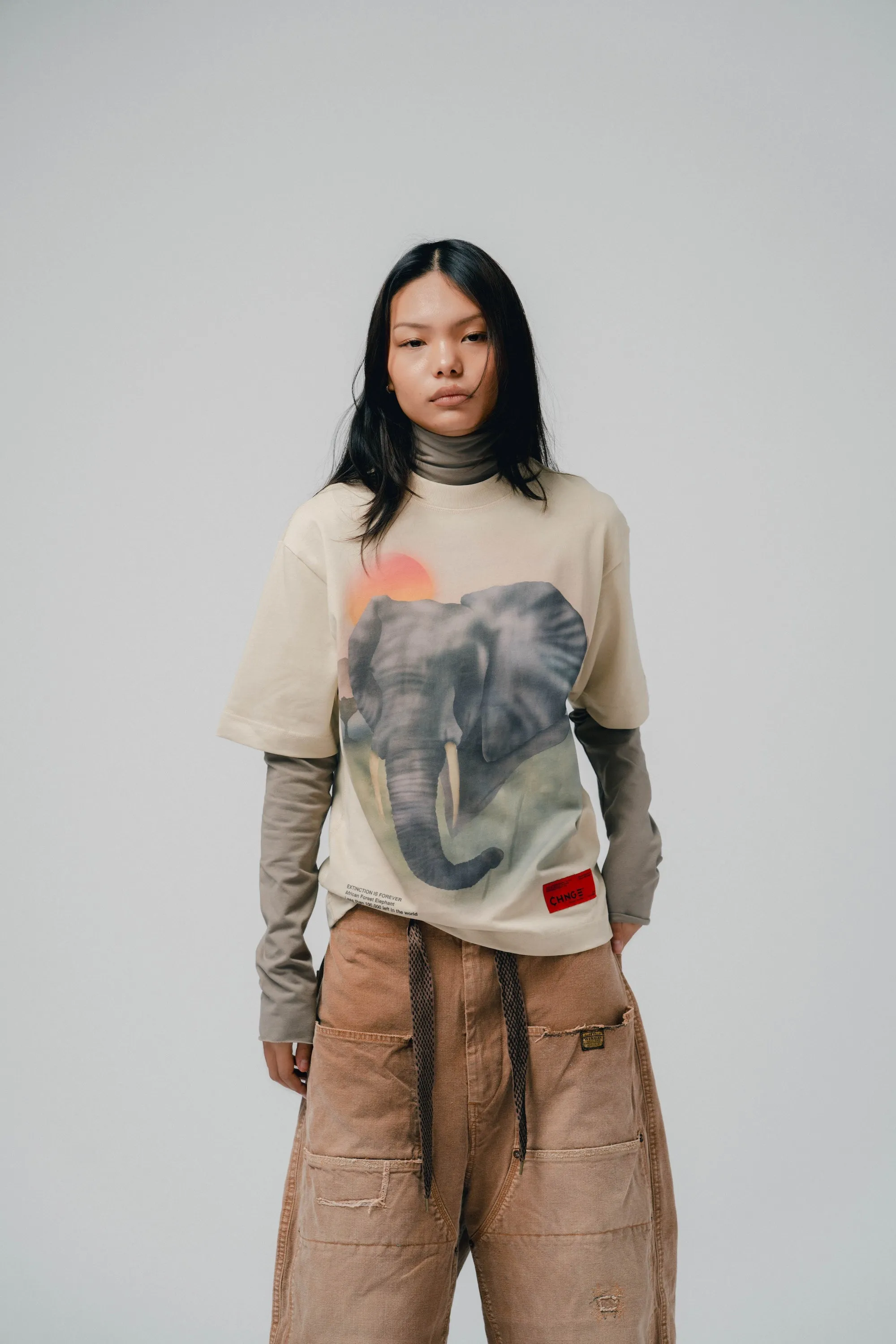 African Forest Elephant S/S Tee (Eggshell)