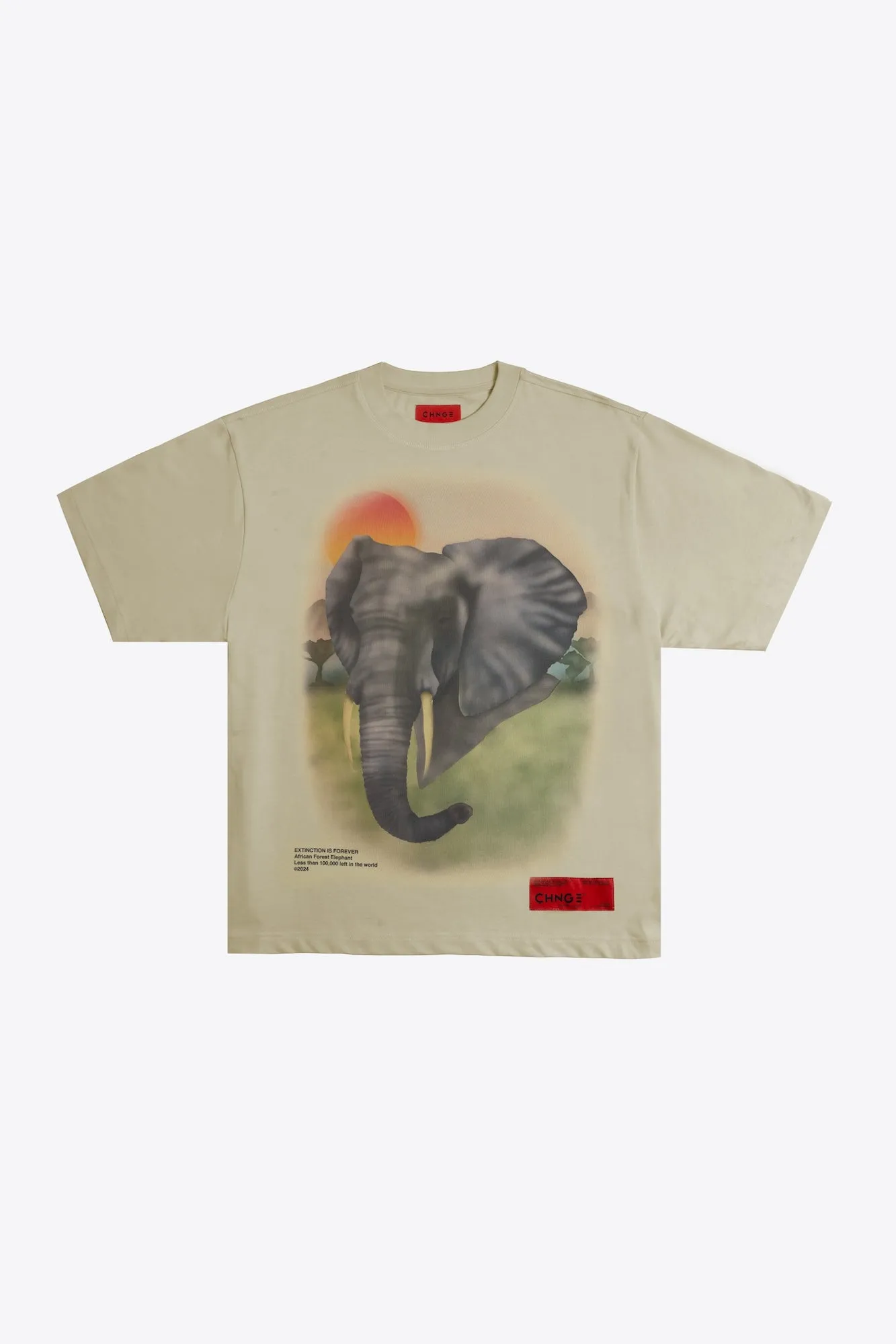 African Forest Elephant S/S Tee (Eggshell)