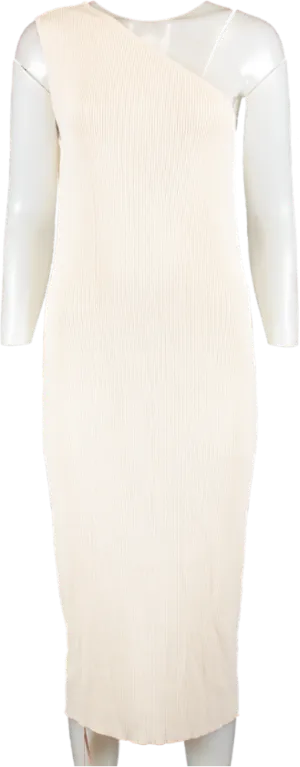 ALB Anne Louise Cream Everyday - Stone One Shoulder Dress UK M