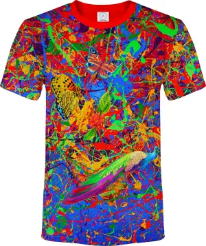 aofmoka Flamingo Floral  Sticker Pictures Print Tees Food Outdoor T-Shirt Men's Women's