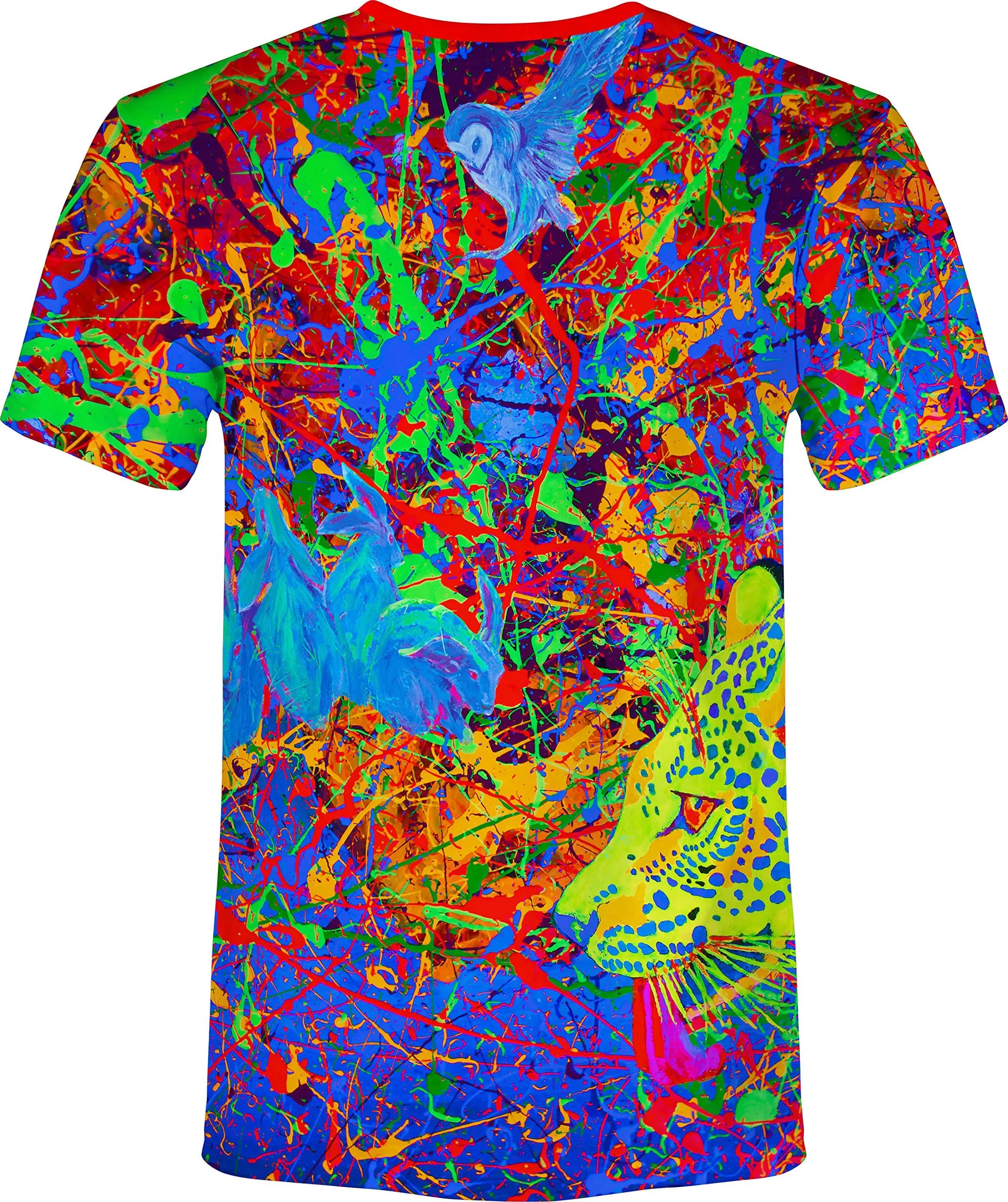 aofmoka Flamingo Floral  Sticker Pictures Print Tees Food Outdoor T-Shirt Men's Women's