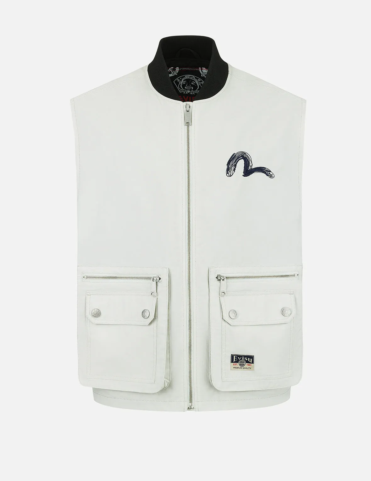 Artistic Logo Embroidery Fashion Fit Vest Jacket