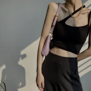 Asymmetrical Tank Top - Black