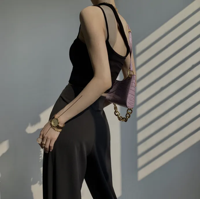 Asymmetrical Tank Top - Black