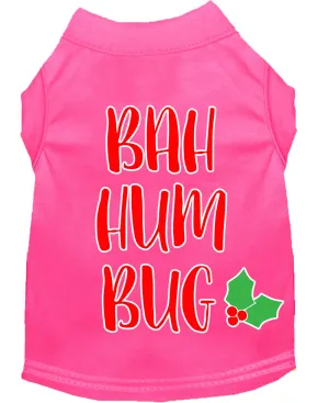 Bah Humbug Screen Print Dog Shirt Bright Pink Xxxl