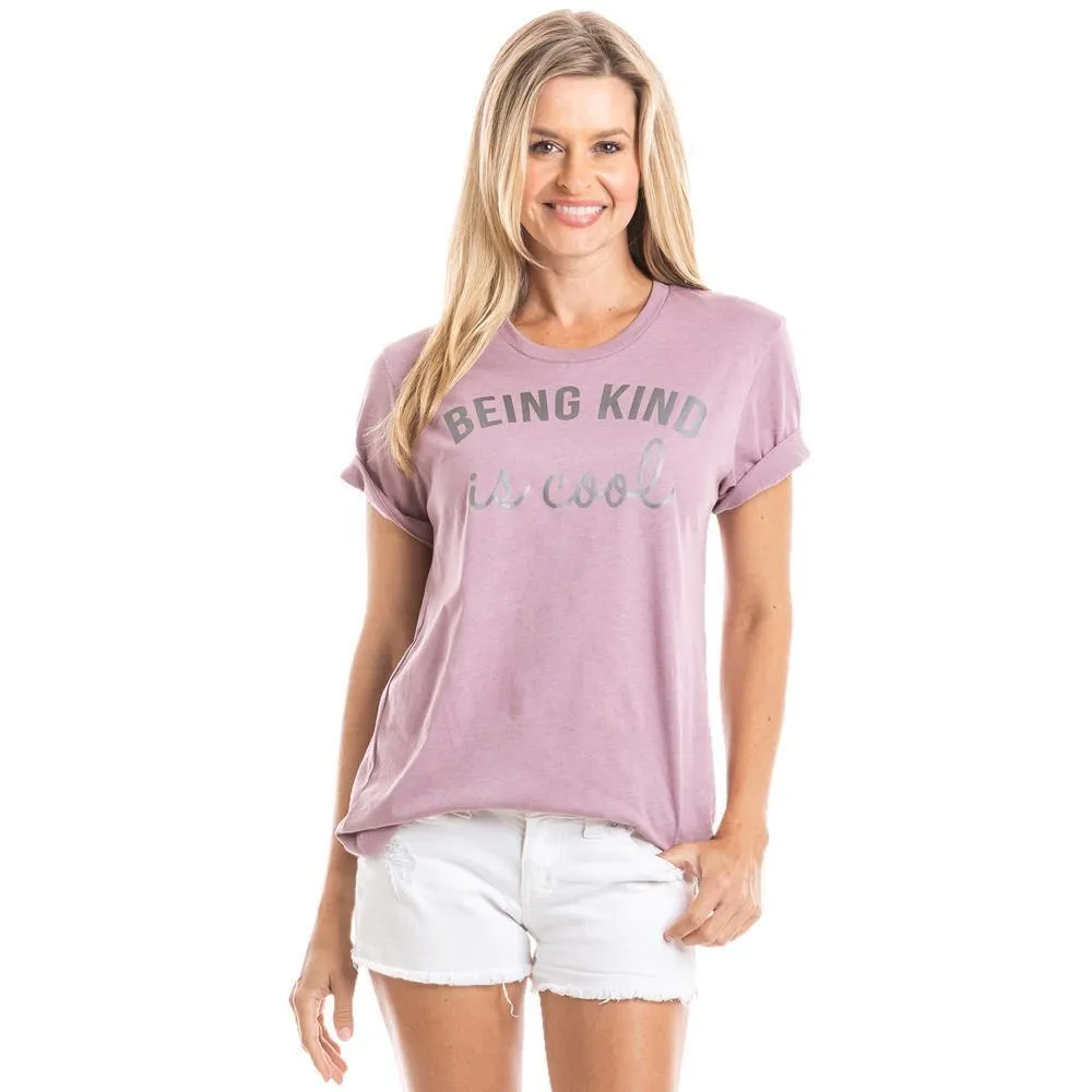 Being Kind Is Cool T-shirt S - XXL Peach Gray Purple