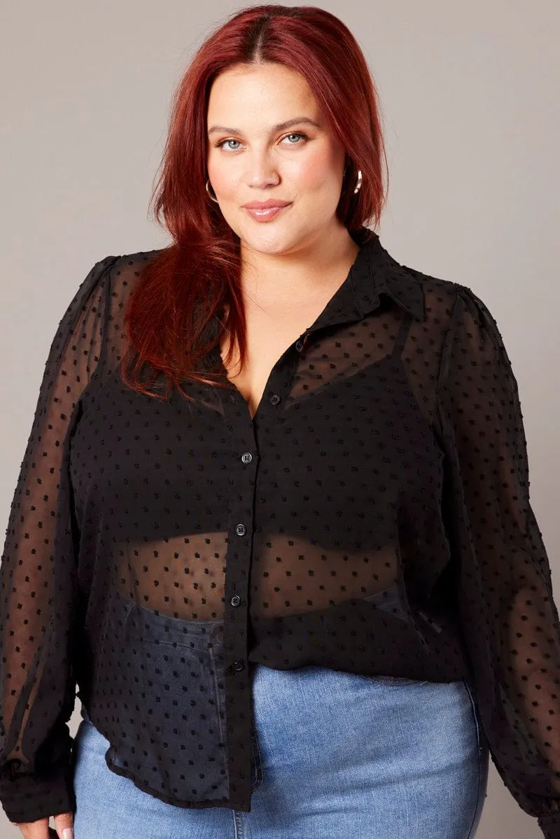 Black Dot Shirt Long Sleeve