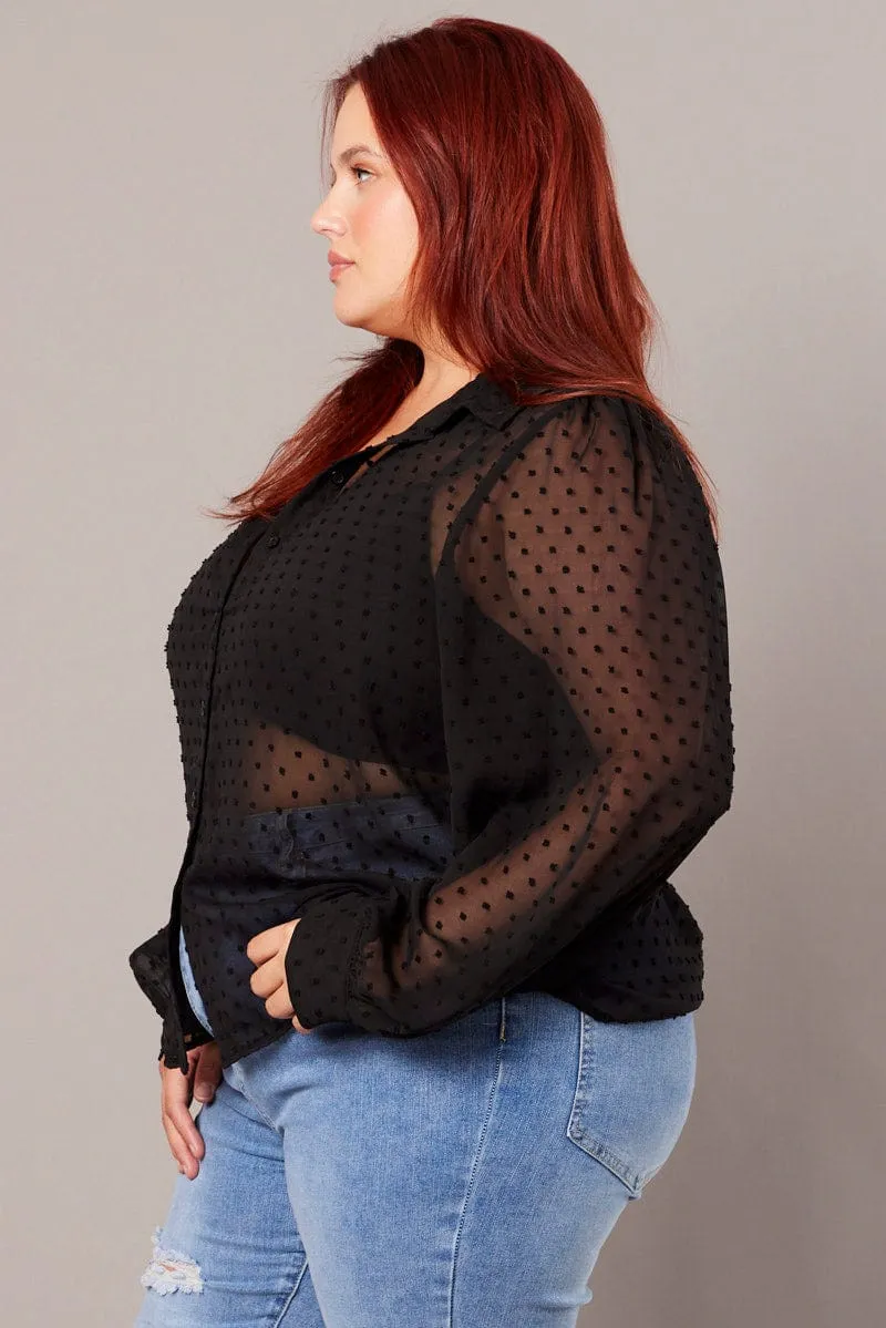 Black Dot Shirt Long Sleeve