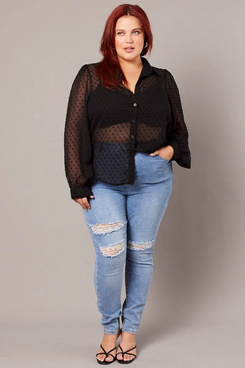 Black Dot Shirt Long Sleeve