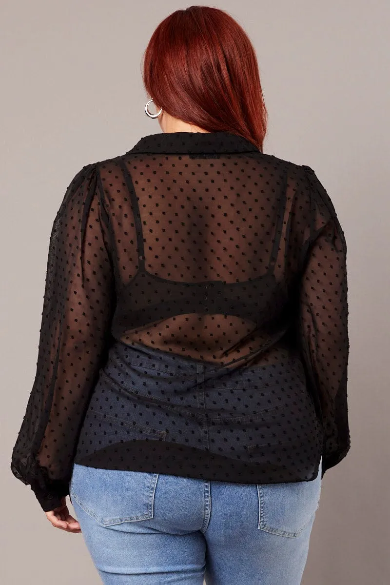 Black Dot Shirt Long Sleeve