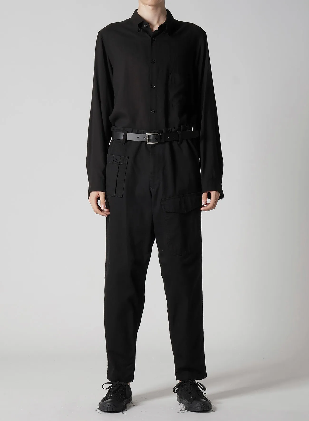 BLACK SCANDAL KATSURAGI NO-TUCK WAIST STRING WORK PANTS