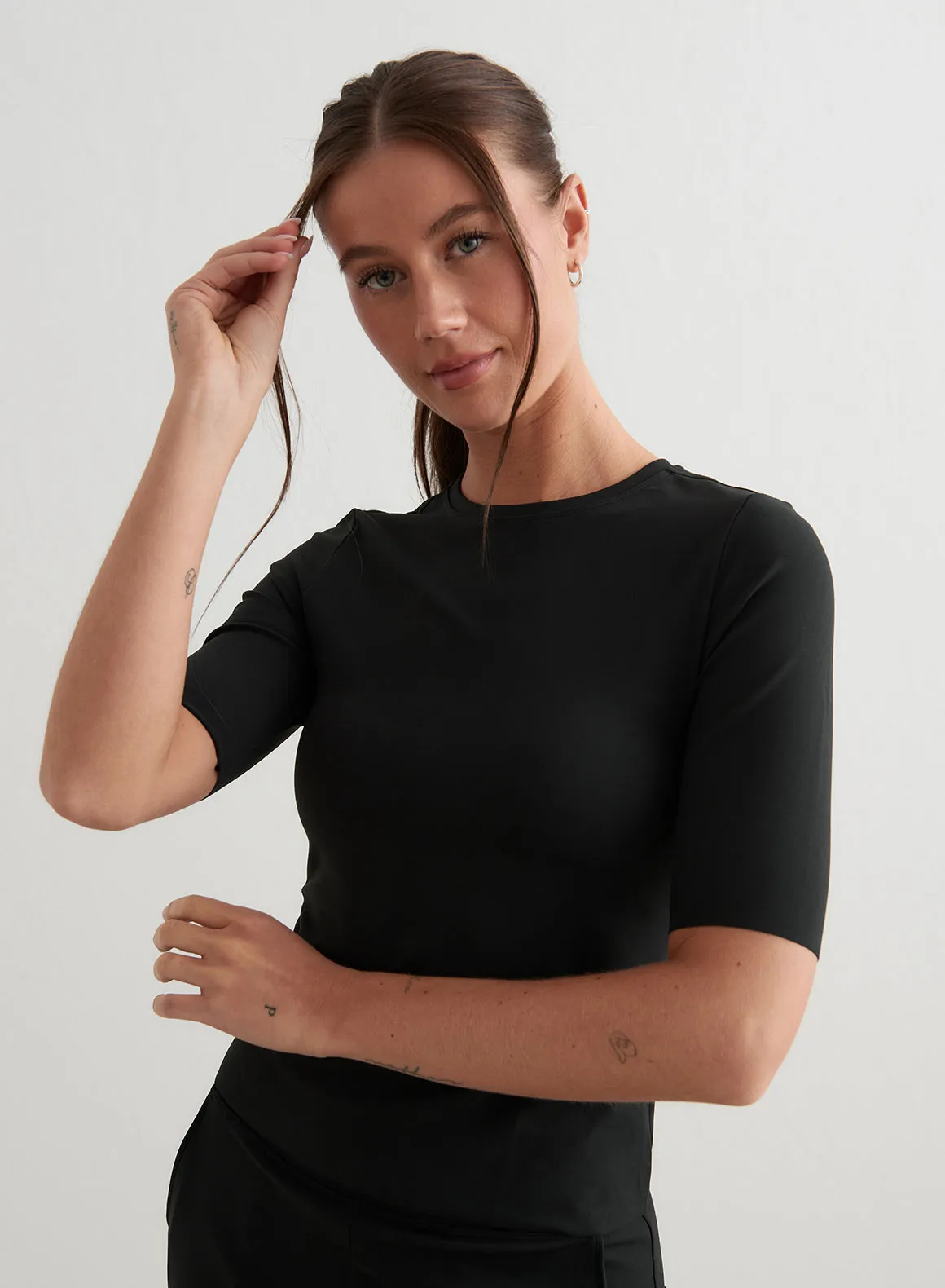 Black Sense Half Sleeve Top
