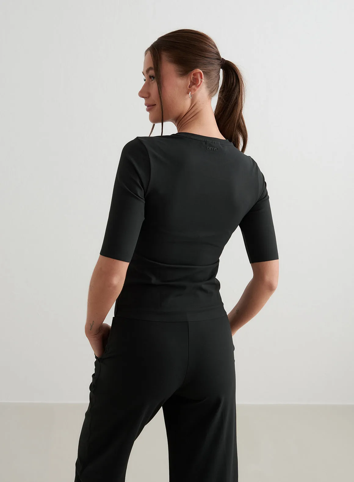 Black Sense Half Sleeve Top