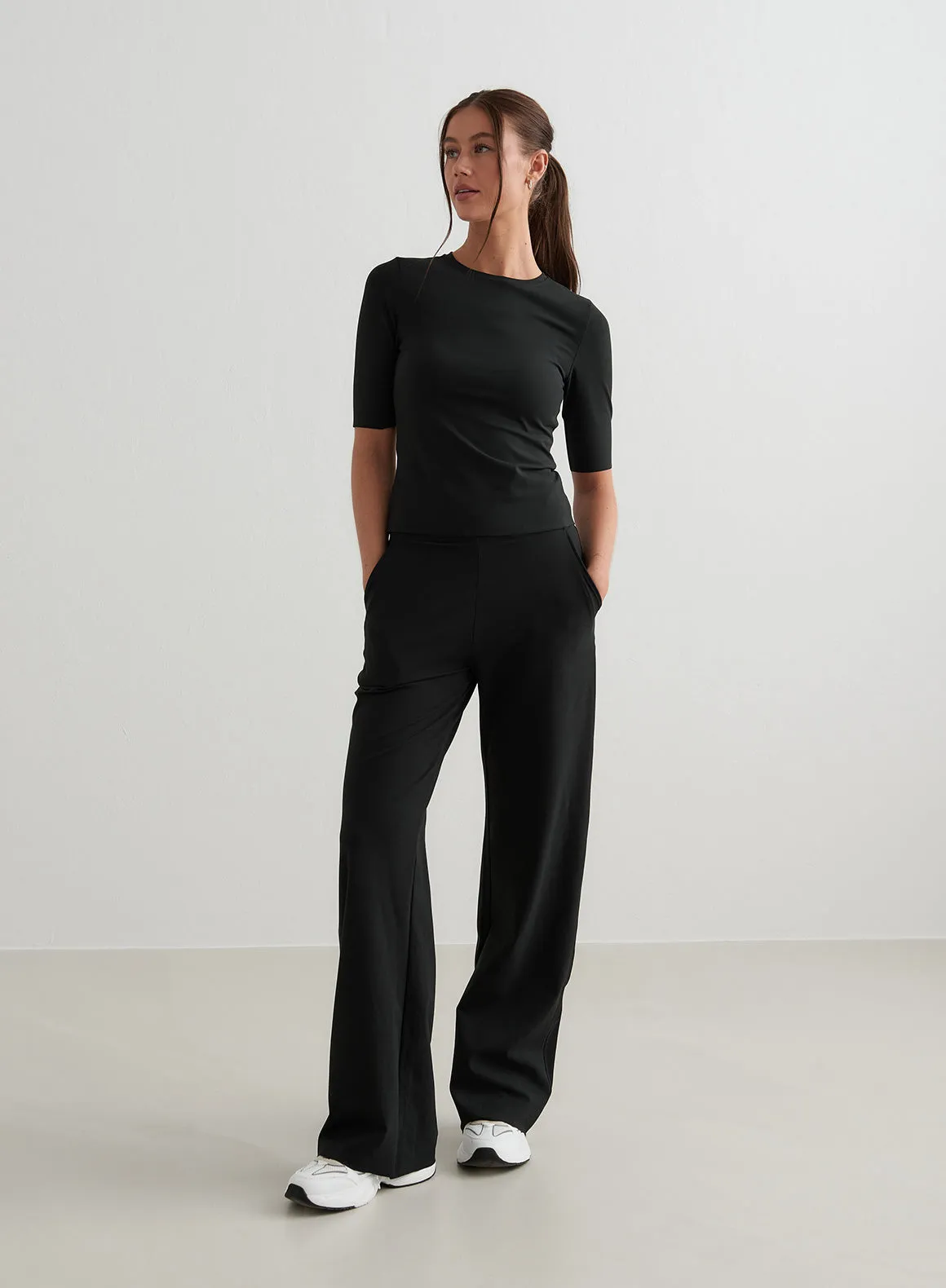 Black Sense Half Sleeve Top