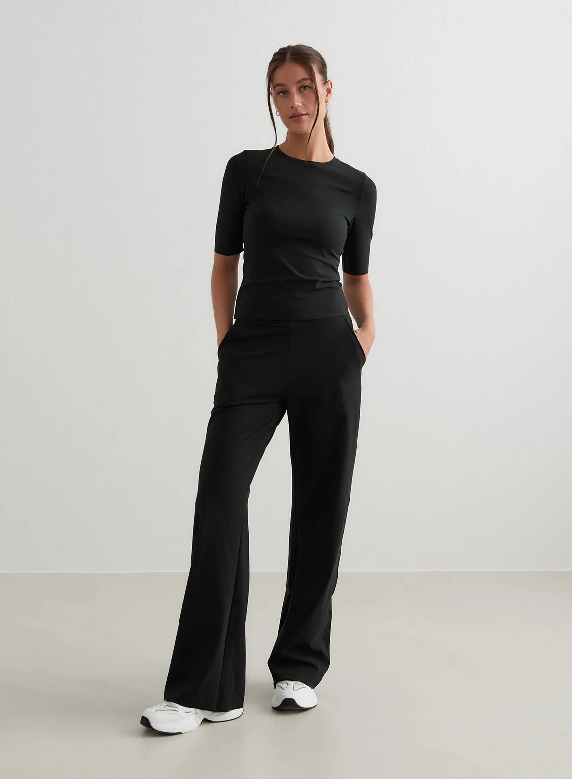 Black Sense Half Sleeve Top