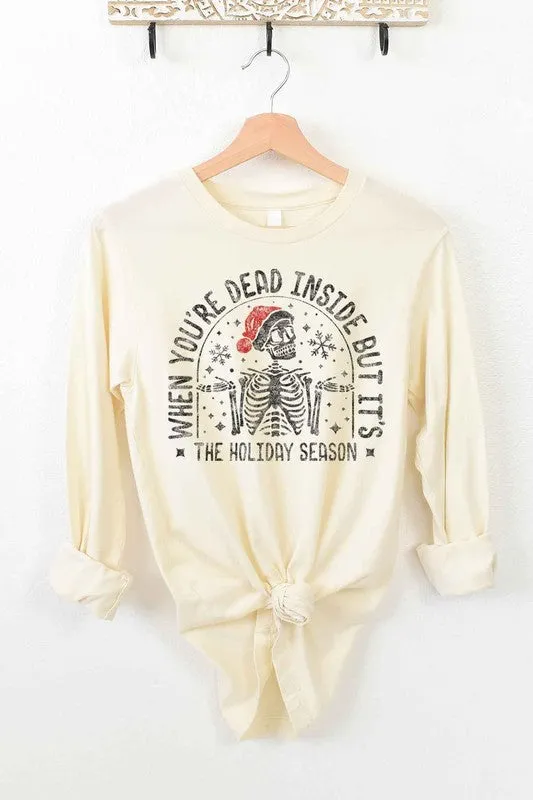 CHRISTMAS SKELETON LONG SLEEVE TEE