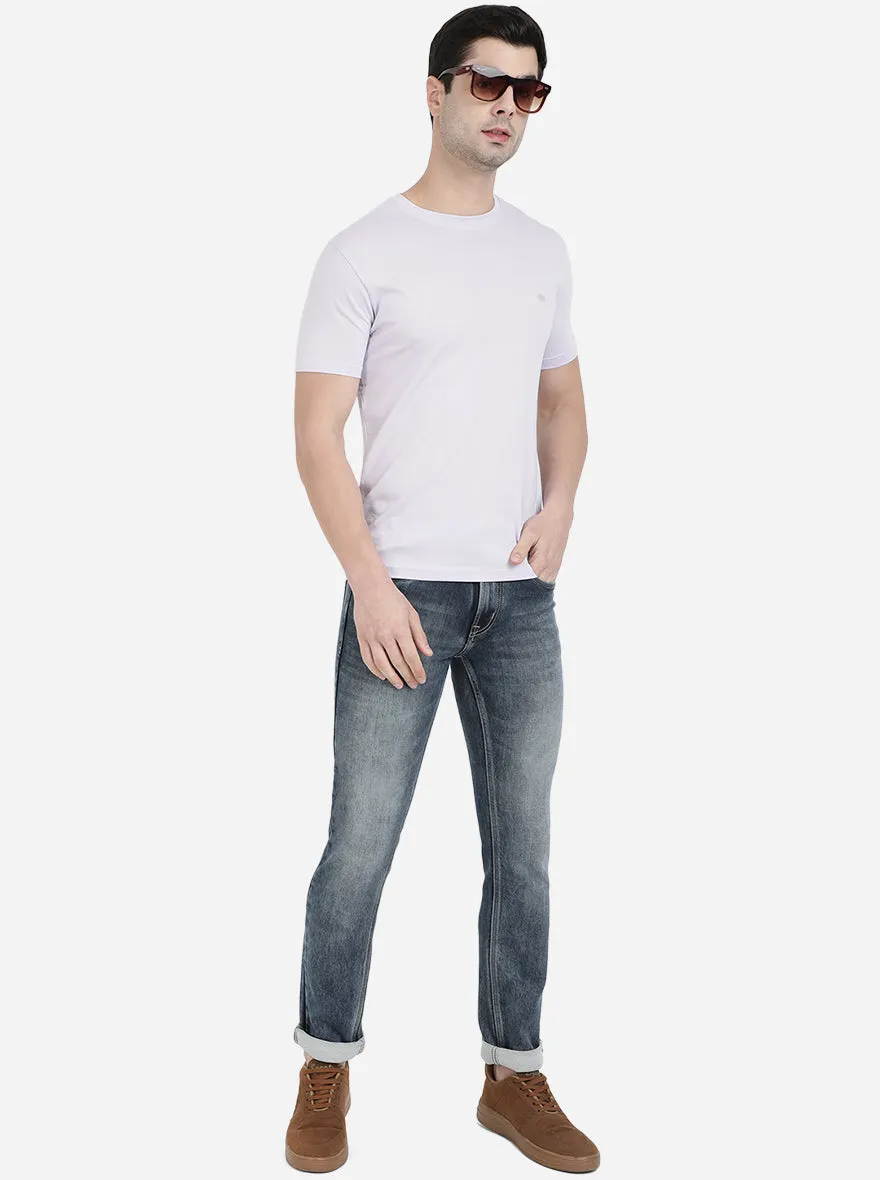 Cool Grey Solid Slim Fit T-Shirt | JadeBlue