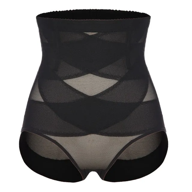 CrissCross Extra-Firm High-Waisted Tummy Control Mesh Briefs