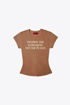 Destroy the Patriarchy Not the Planet Mini Tee (Claydust)