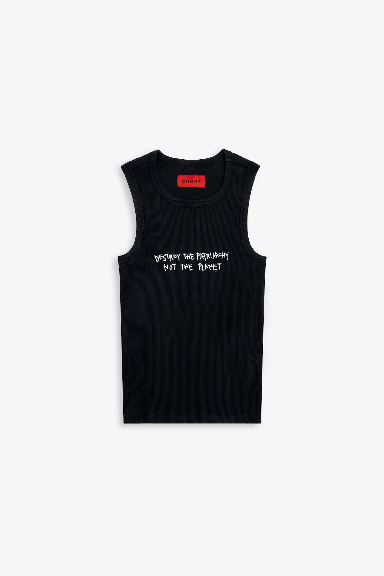 Destroy The Patriarchy Ribbed Racer Tank (Black)