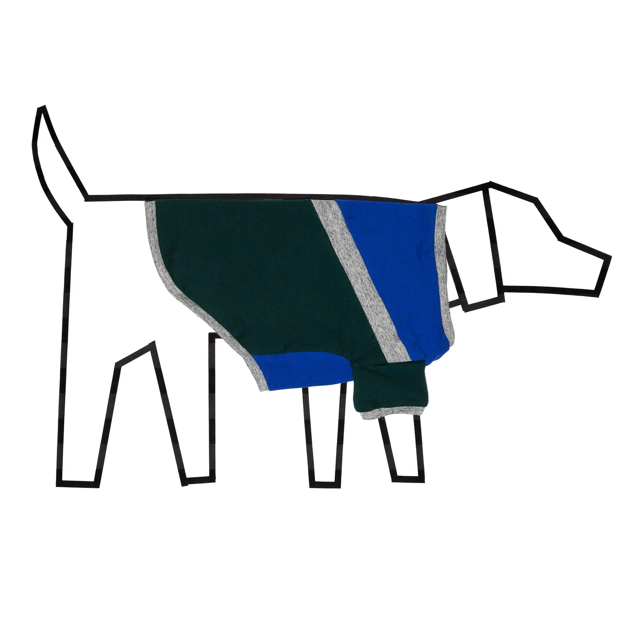Diagonal Stripe Dog T-shirt: Blue Green