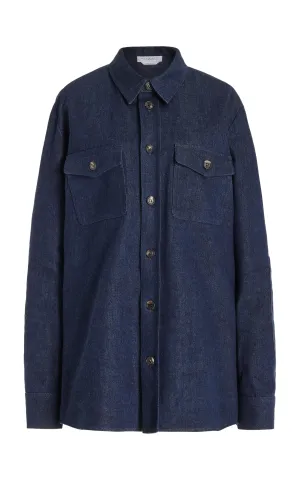 Everly Overshirt in Navy Organic Denim