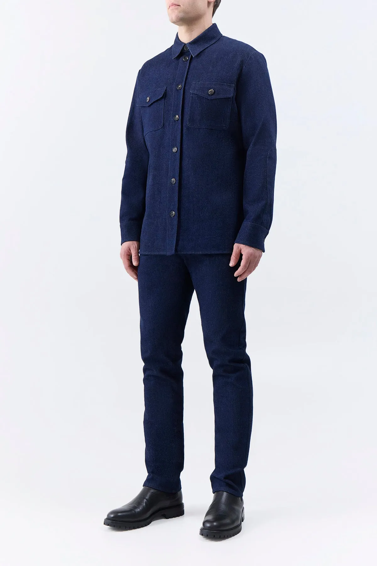 Everly Overshirt in Navy Organic Denim
