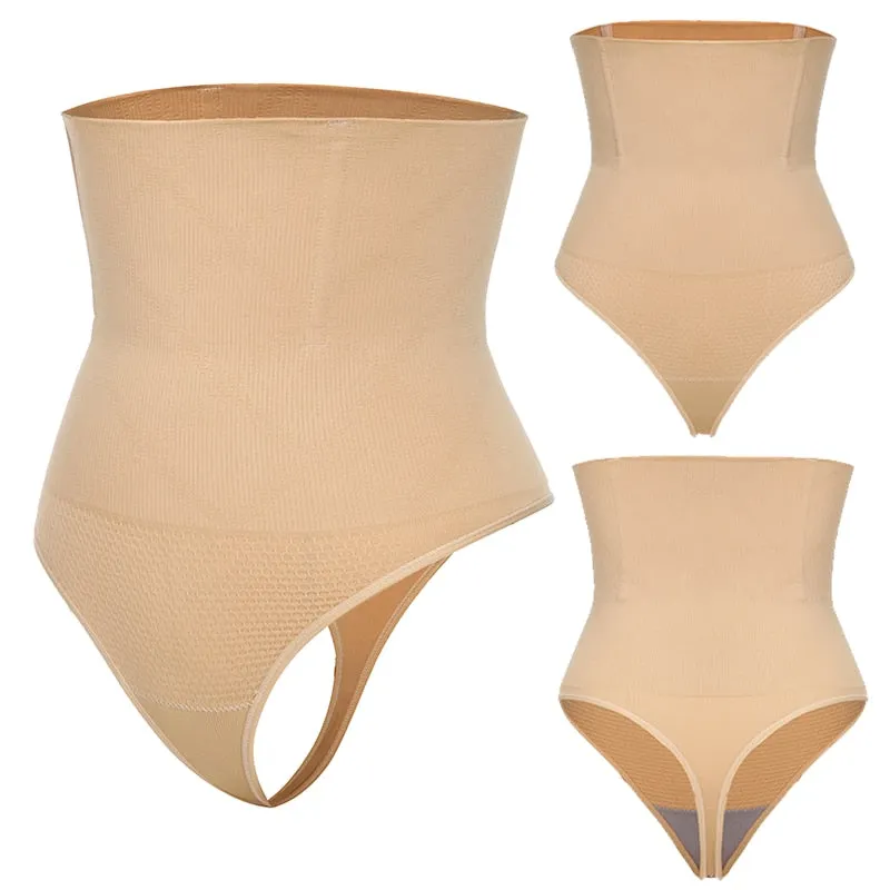 Extra Firm-Control High-Waisted Sculpting Thong With Bones