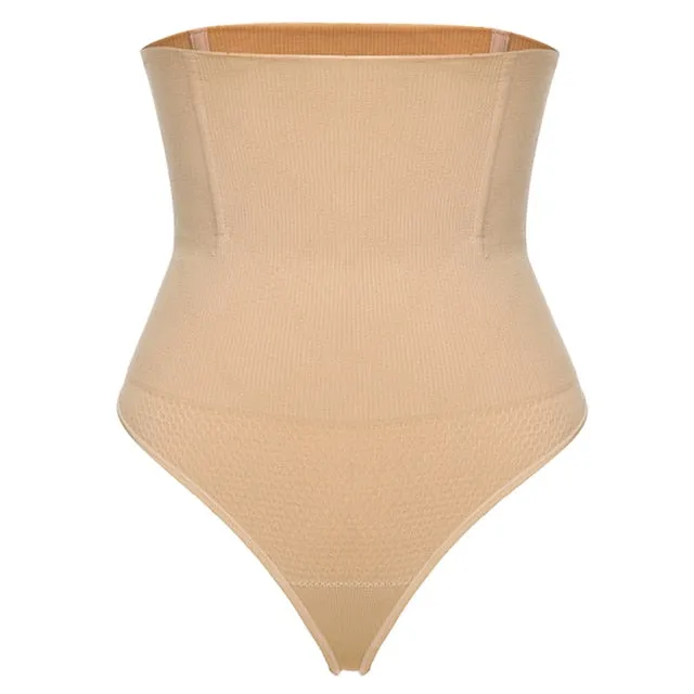 Extra Firm-Control High-Waisted Sculpting Thong With Bones