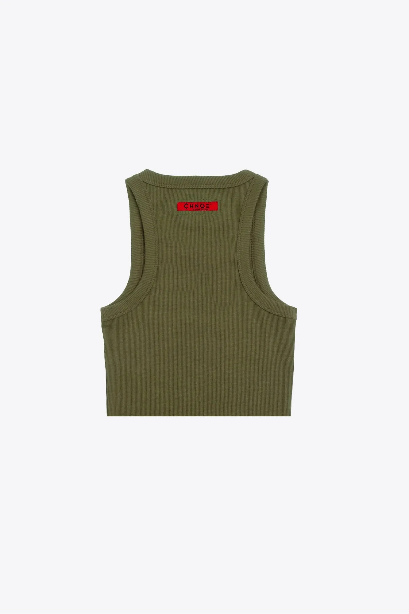 F*ck The System Crop Rib Tank (Army Green)
