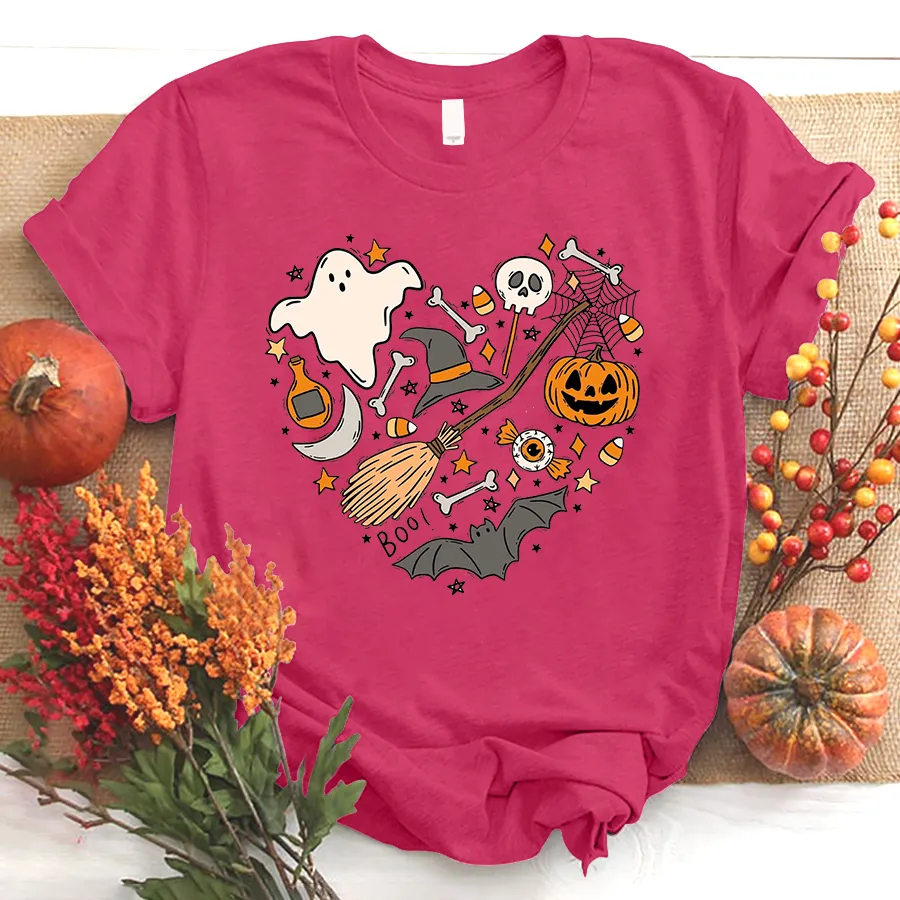 Halloween Doodles Hearth Shirt Gift For Halloween Grandma, Cute Halloween Shirt, Halloween T-Shirt