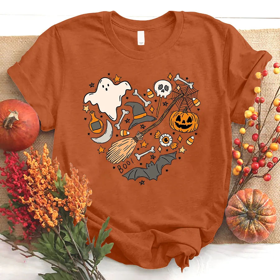 Halloween Doodles Hearth Shirt Gift For Halloween Grandma, Cute Halloween Shirt, Halloween T-Shirt