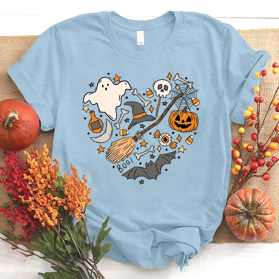 Halloween Doodles Hearth Shirt Gift For Halloween Grandma, Cute Halloween Shirt, Halloween T-Shirt