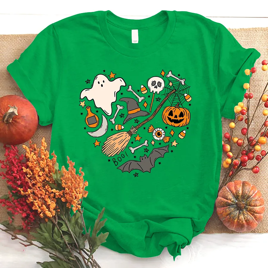 Halloween Doodles Hearth Shirt Gift For Halloween Grandma, Cute Halloween Shirt, Halloween T-Shirt