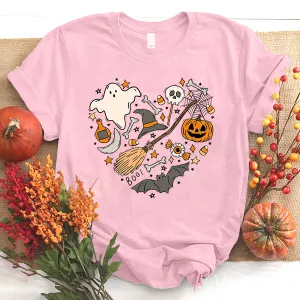 Halloween Doodles Hearth Shirt Gift For Halloween Grandma, Cute Halloween Shirt, Halloween T-Shirt