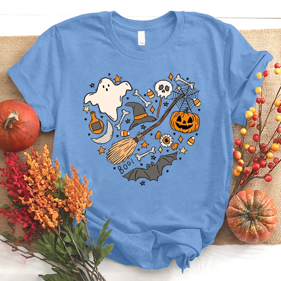 Halloween Doodles Hearth Shirt Gift For Halloween Grandma, Cute Halloween Shirt, Halloween T-Shirt