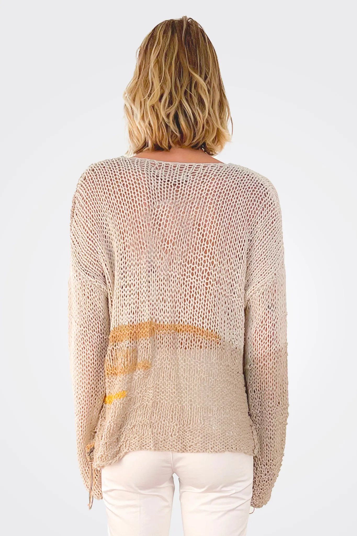 Hand Knitted Cotton Cardigan - Off White