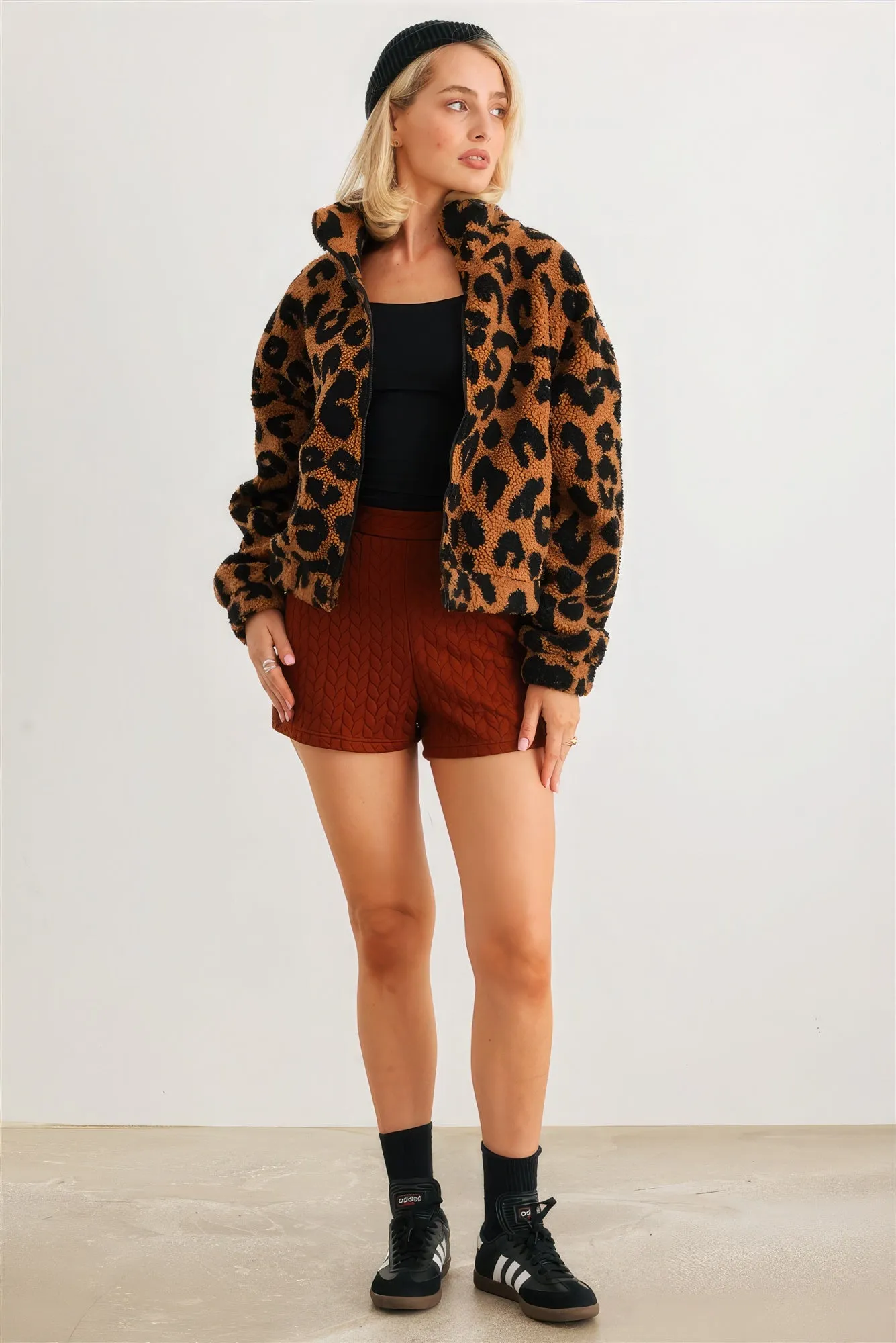 Hot Girl Gone Wild Leopard Fuzzy Teddy Jacket