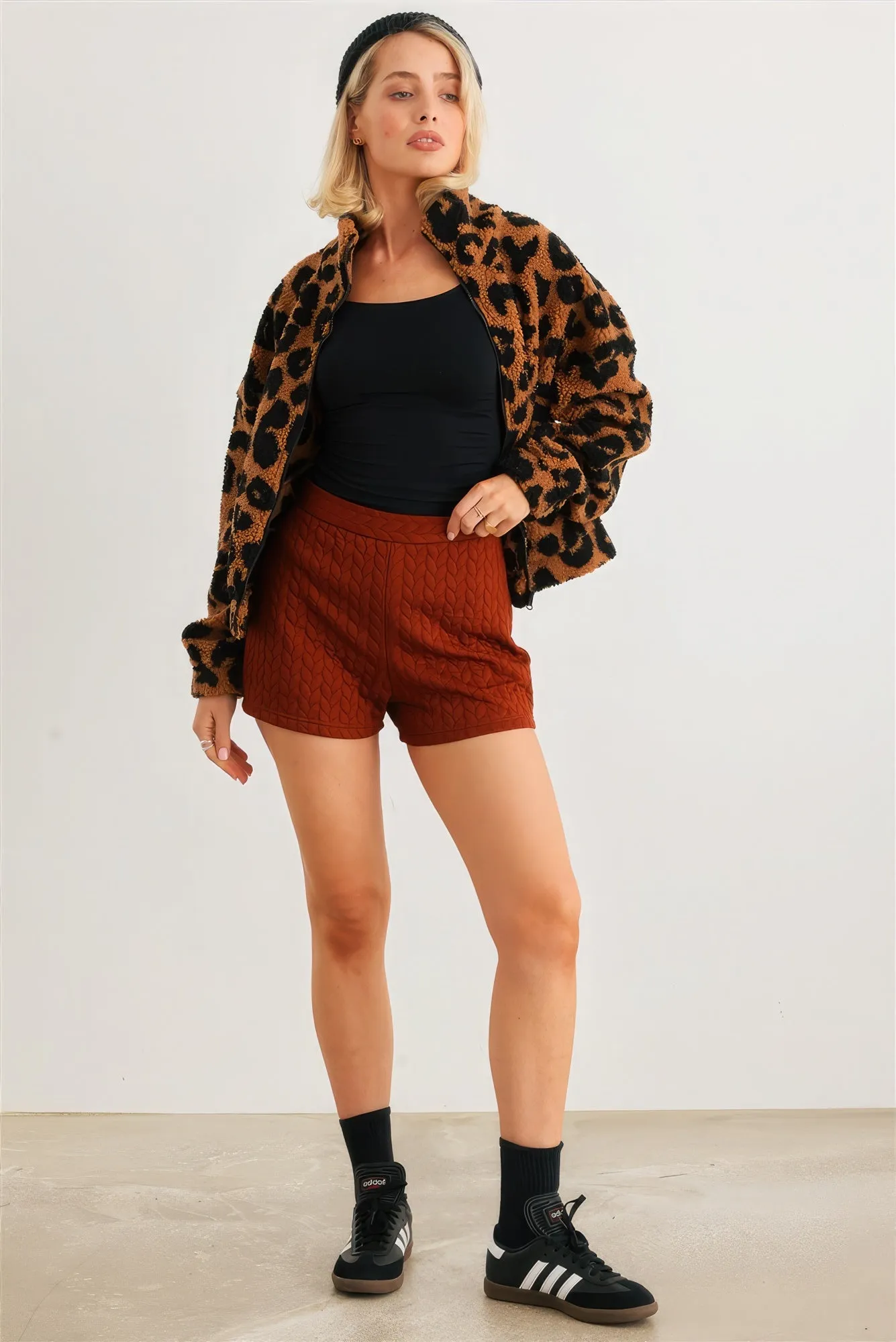 Hot Girl Gone Wild Leopard Fuzzy Teddy Jacket
