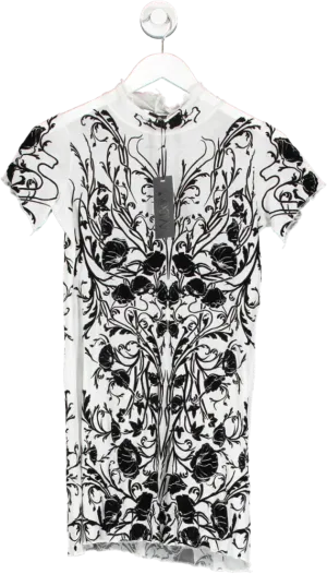 House of Widow White Floral Print Mini Dress UK M