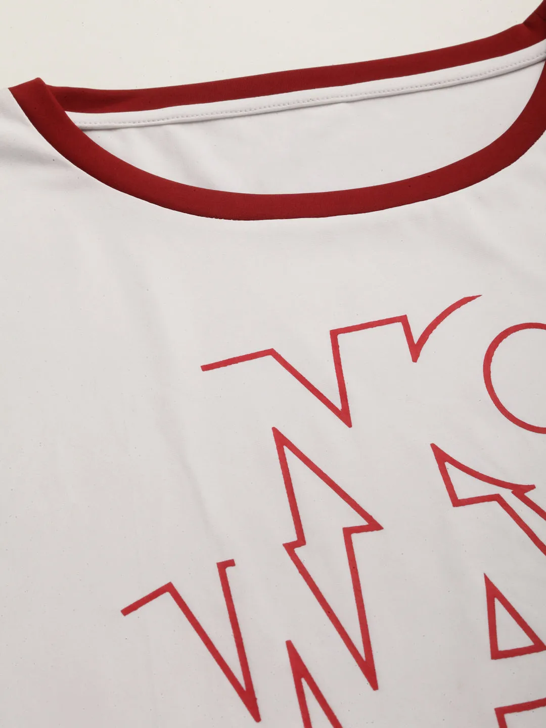JUMP USA Men White & Red Printed Polyester Sleeveless Tank T-shirt