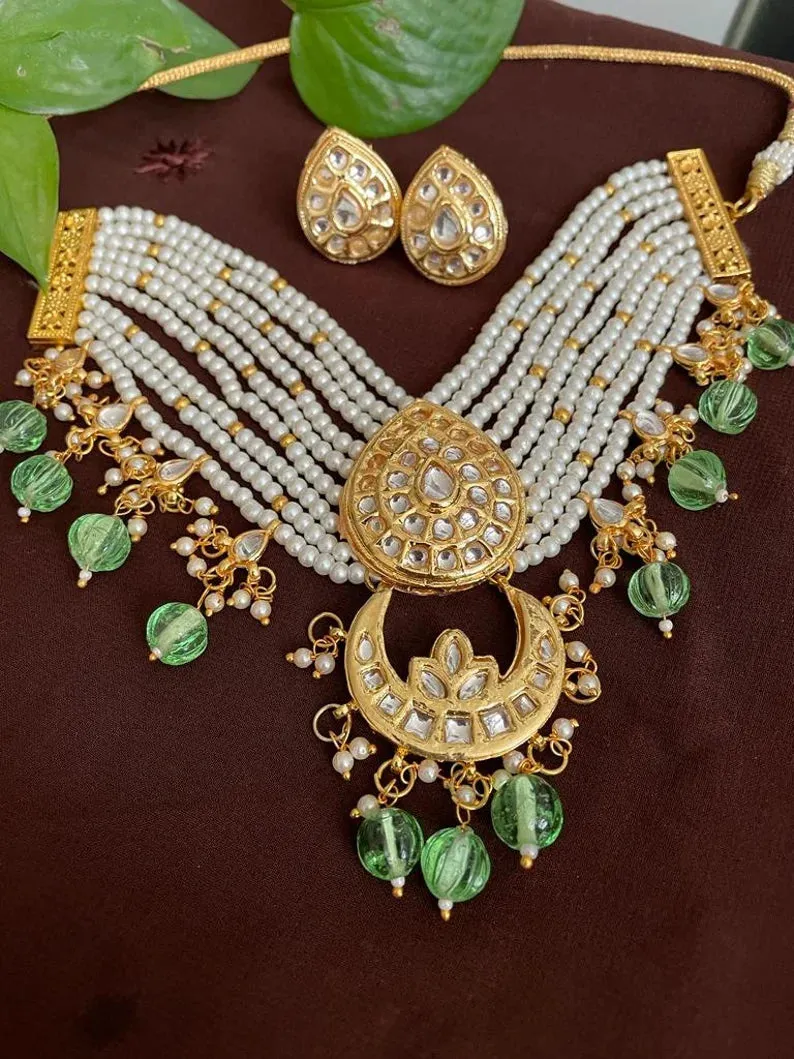 Kundan Pearls Necklace Set