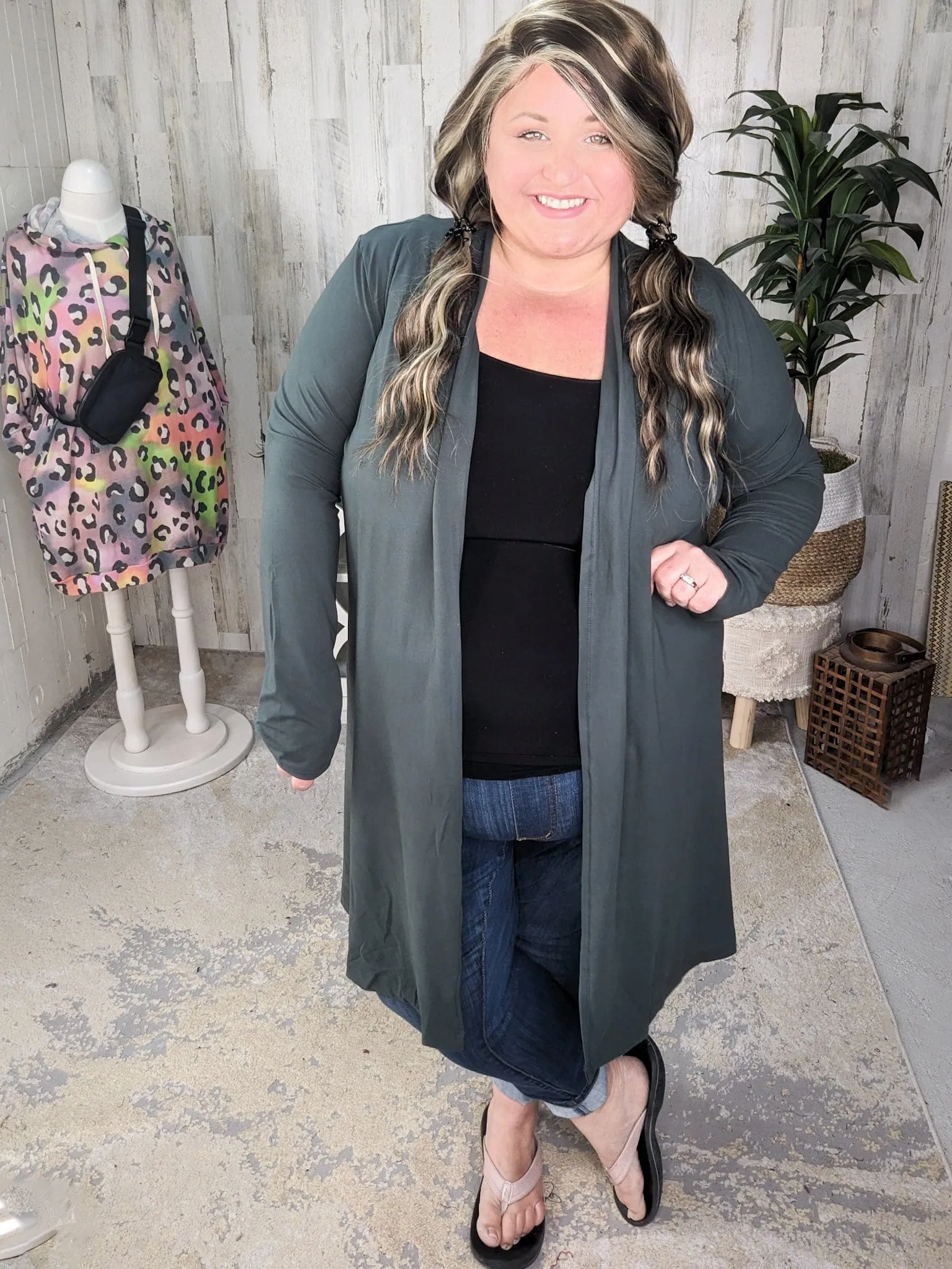 Lainie Longline Butter Soft Cardi w/Side Slits (2 colors)