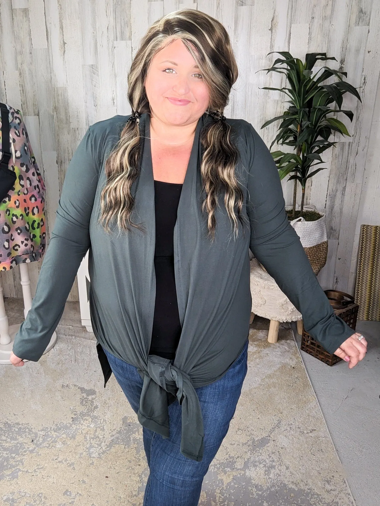 Lainie Longline Butter Soft Cardi w/Side Slits (2 colors)