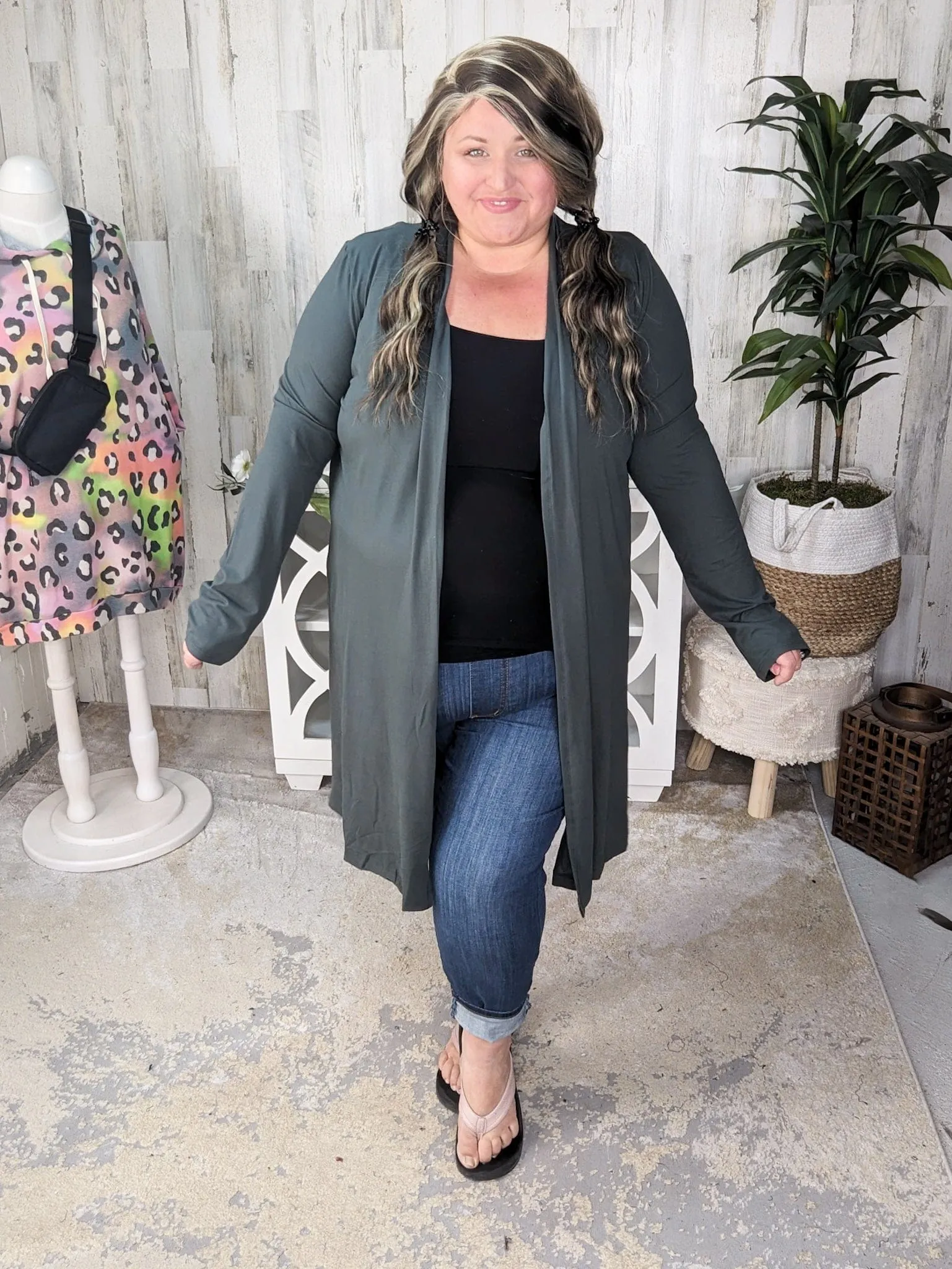 Lainie Longline Butter Soft Cardi w/Side Slits (2 colors)