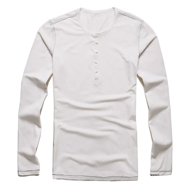 Men's Half-placket Long-sleeved T-shirt
