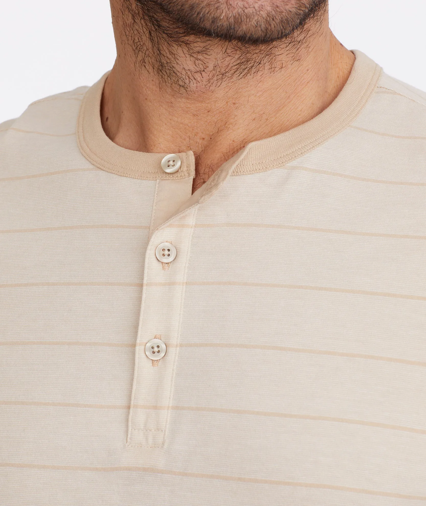 Multistripe Short-Sleeve Henley - FINAL SALE